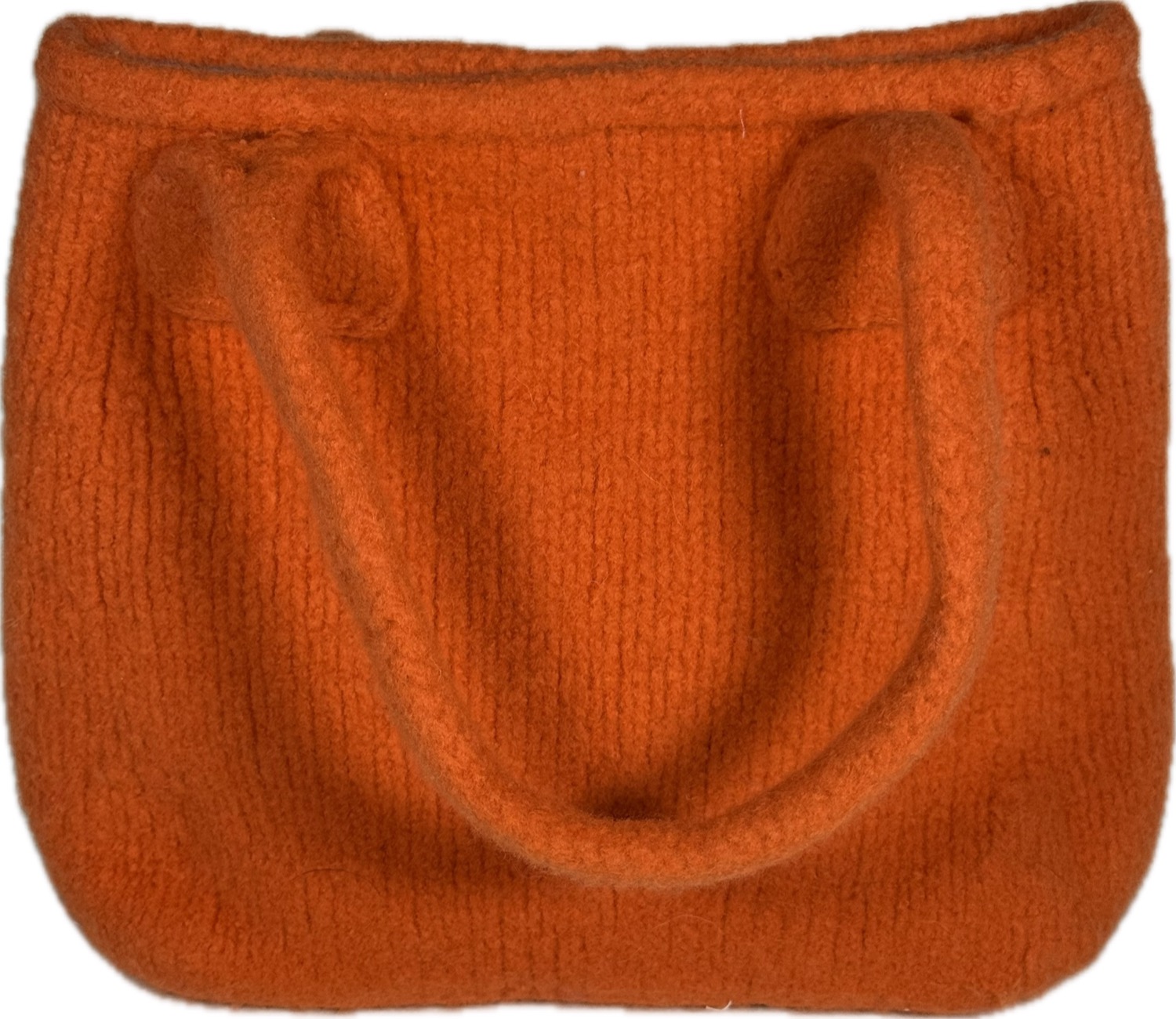Burnt orange purse with blue lining